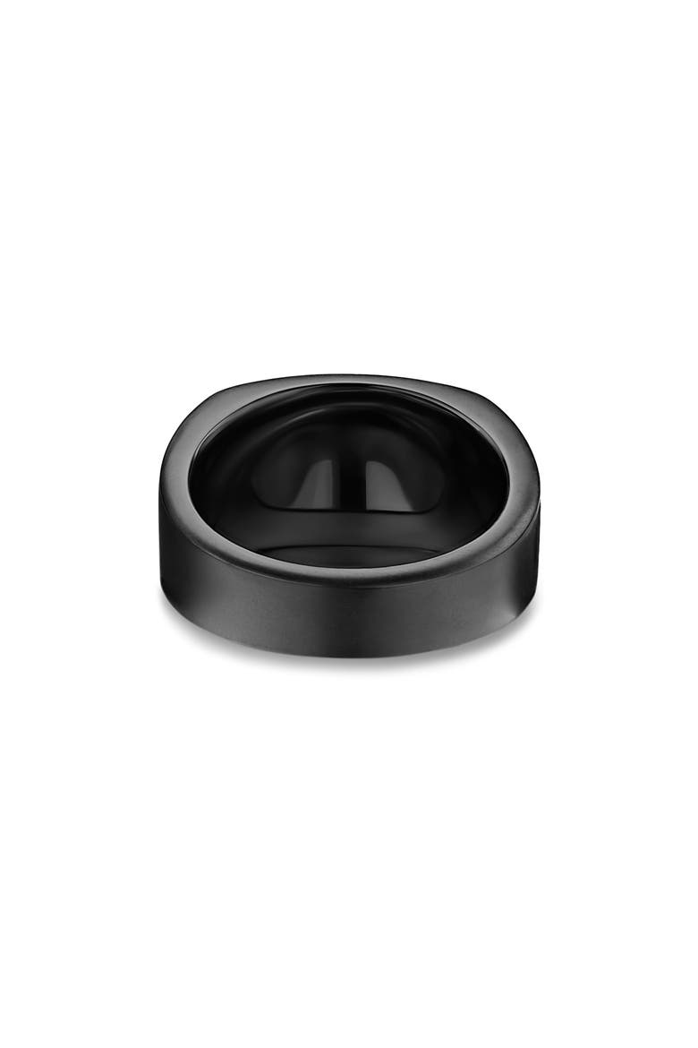 Chevron Three Sided Signet Ring, Black Titanium, 12.5mm, Alternate, color, BLACK