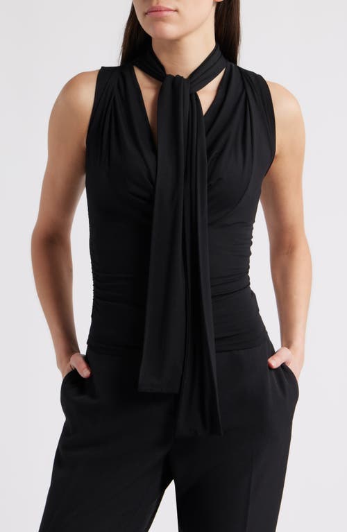 Nikki Lund Rani Ruched Tie Neck Sleeveless Top