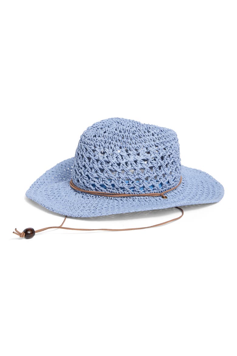 Crochet Cowgirl Hat, Main, color, CORNFLOWER