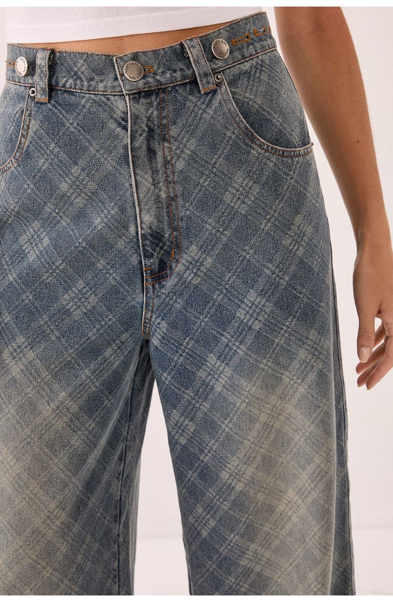 NASTY GAL Denim Distressed Straight Leg Jeans, Alternate, color, Authentic Midwash
