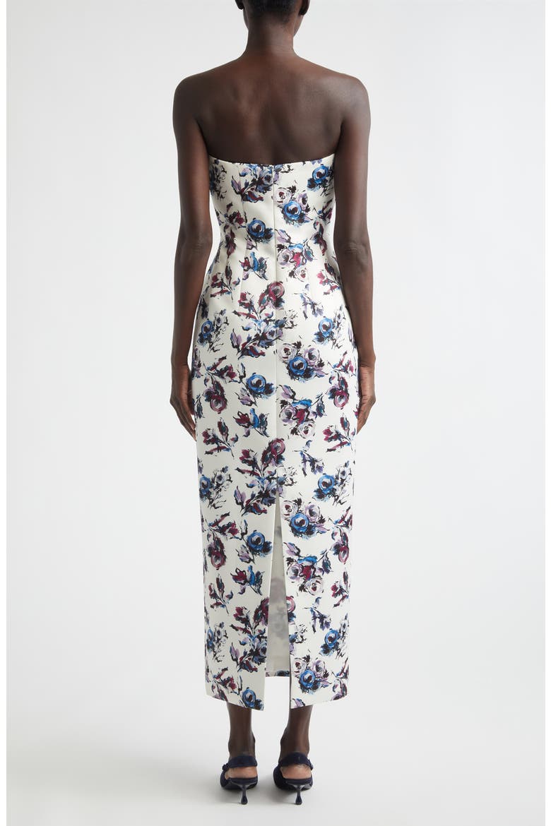 Laelia Floral Strapless Gown, Alternate, color, FLORAL PURPLE/BLUE ON IVORY