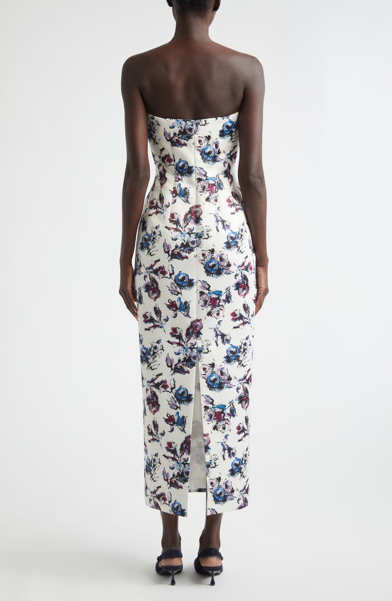 Emilia Wickstead Laelia Floral Strapless Gown, Alternate, color, Floral Purple/Blue On Ivory