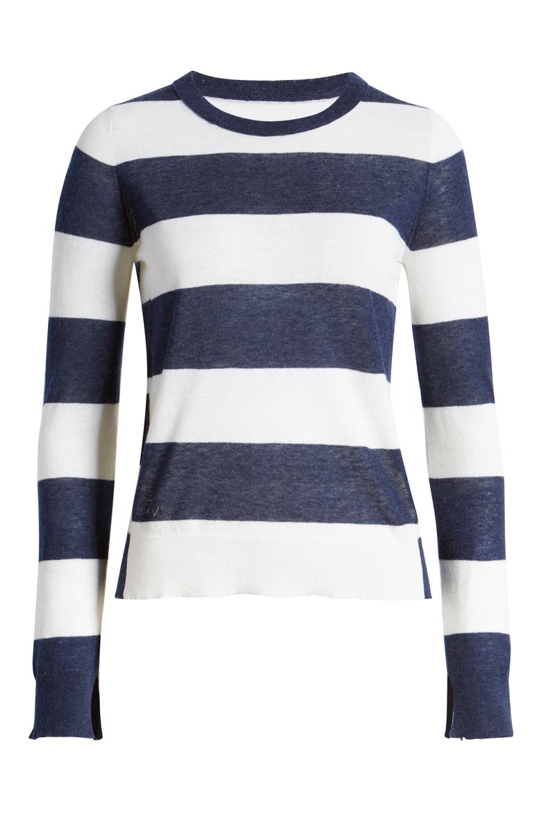 Source Stripe Cashmere Sweater, Alternate, color, BOUTON
