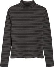 Veronica Beard Nate Stripe Turtleneck Cotton Blend Top