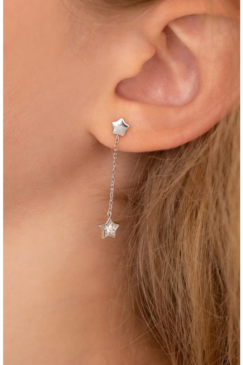 Dancing Star Girl Earrings, Alternate, color, Silver