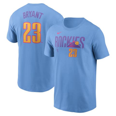 Men's Nike Kris Bryant Light Blue Colorado Rockies 2025 City Connect Fuse Name & Number T-Shirt