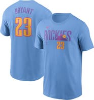 Nike Men's Nike Kris Bryant Light Blue Colorado Rockies 2025 City Connect Fuse Name & Number T-Shirt