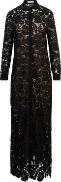 Anne Fontaine Violeta Semi-Sheer Floral Lace Long Dress