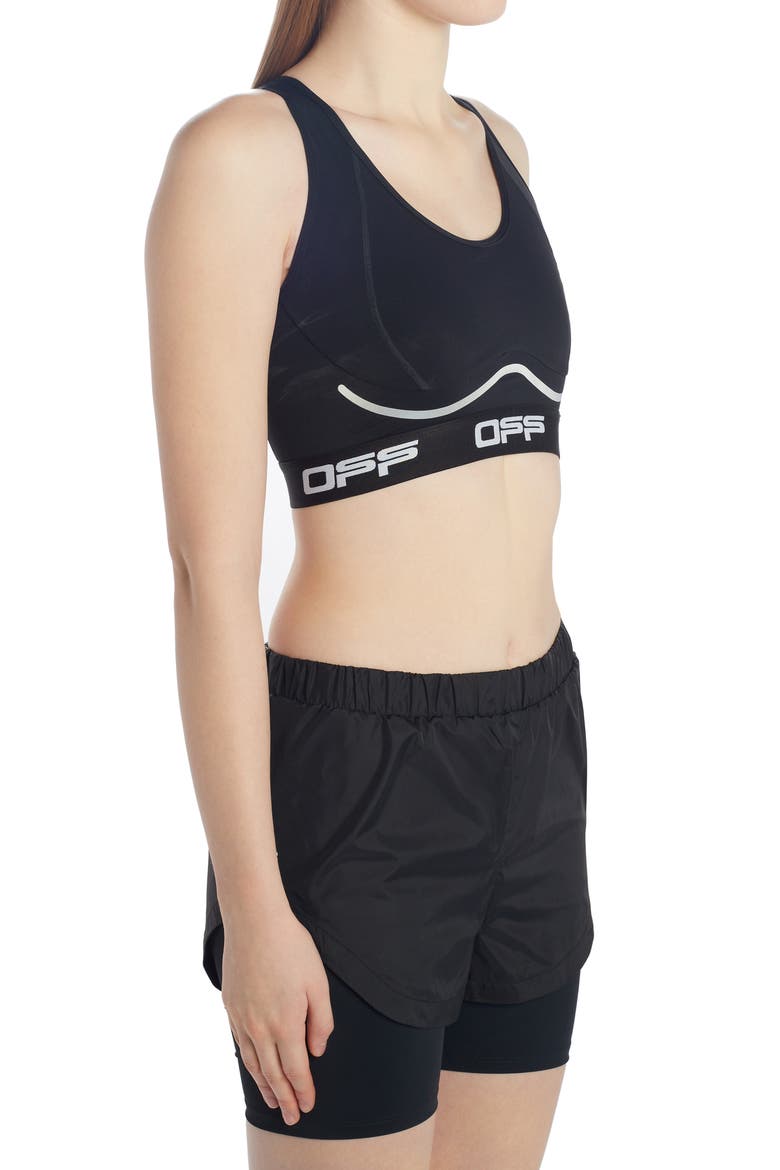 Logo Active Sports Bra, Alternate, color, BLACK