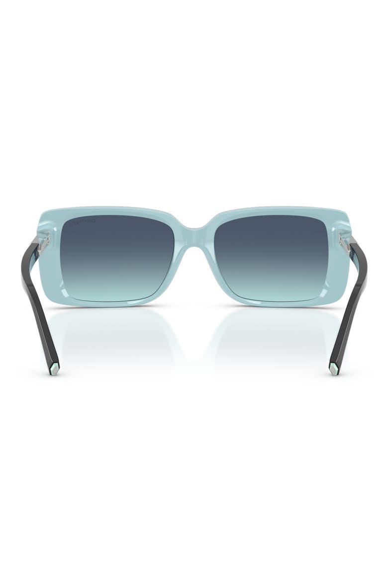 55mm Gradient Rectangular Sunglasses, Alternate, color, BLACK ON TIFFANY BLUE / AZURE
