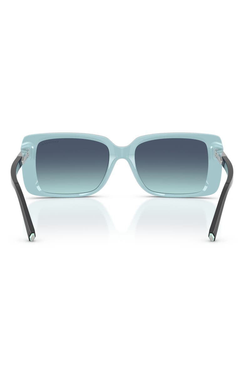 Tiffany & Co. 55mm Gradient Rectangular Sunglasses, Alternate, color, Black On Tiffany Blue / Azure