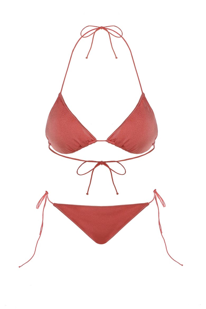Ciara Triangle Bikini Top, Main, color, Salmon