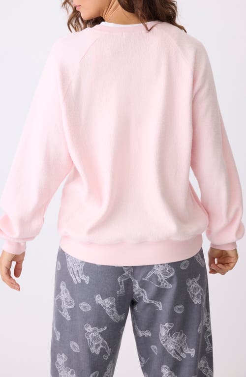 Pj Salvage Game Day Jersey Sweatshirt Pajama Top In Pink