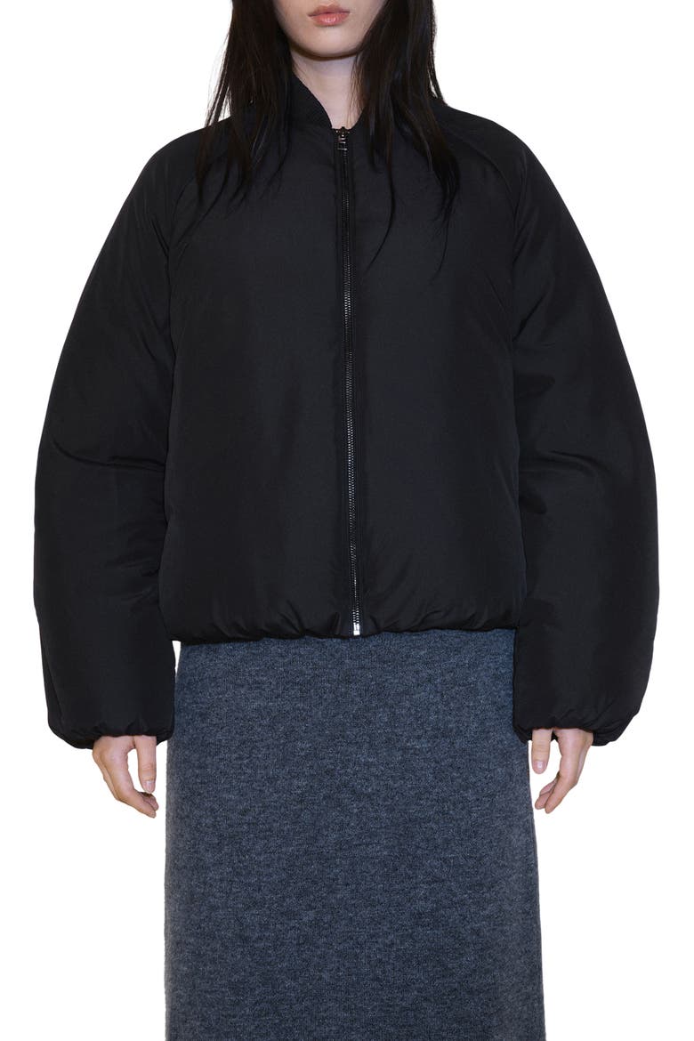 Insulated Bomber Jacket, Main, color, BLACK