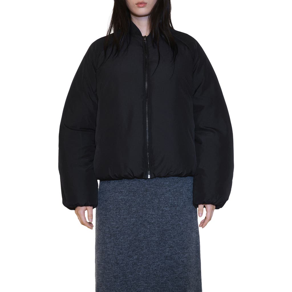 Mango Insulated Bomber Jacket In Black