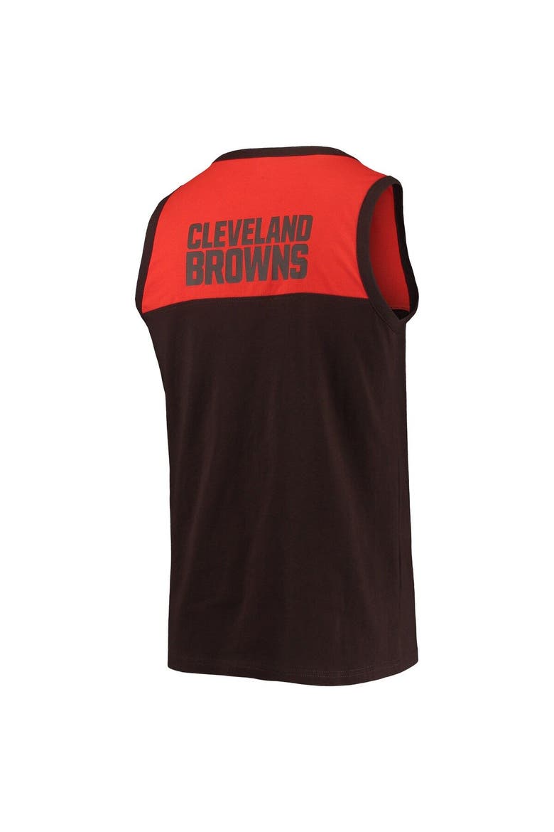 Men's Starter Brown/Orange Cleveland Browns Team Touchdown Fashion Tank Top, Alternate, color, Brown