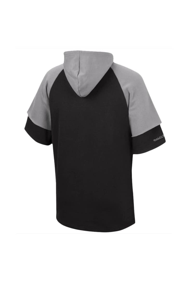 Men's Mitchell & Ness Black Las Vegas Raiders Home Advantage Raglan Short Sleeve Pullover Hoodie, Alternate, color, Black