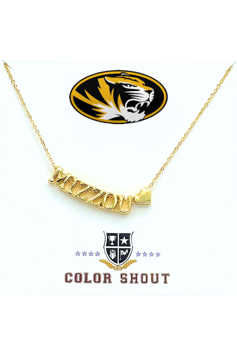 University of Missouri Gold Heart  Necklace, Main, color, Yellow Gold