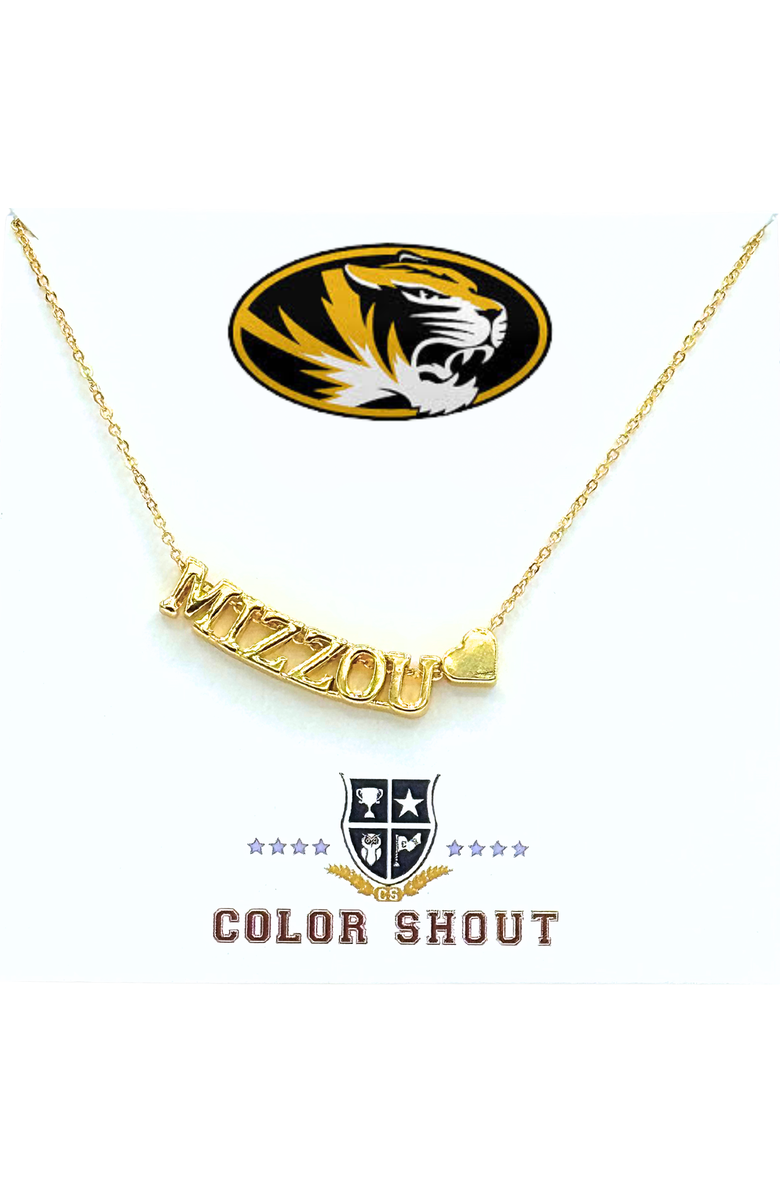 Color Shout University of Missouri Gold Heart Necklace, Main, color, Yellow Gold