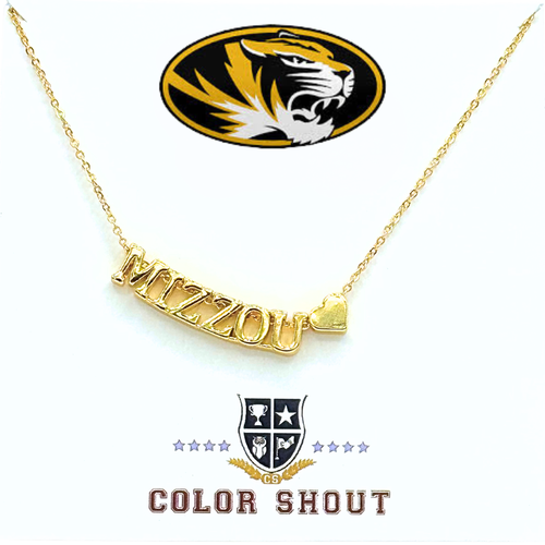 Color Shout University Of Missouri Gold Heart  Necklace In Gold