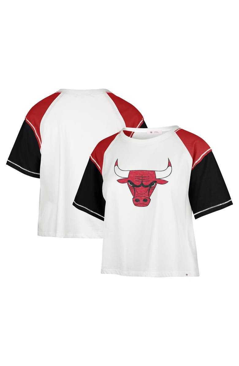 '47 Women's '47 Cream Chicago Bulls Premier Raglan Cropped T-Shirt, Alternate, color, Cream