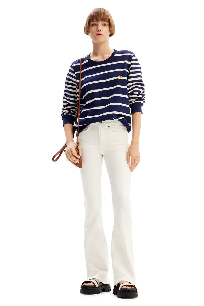 Marlon Stripe Cotton Sweatshirt, Alternate, color, BLUE