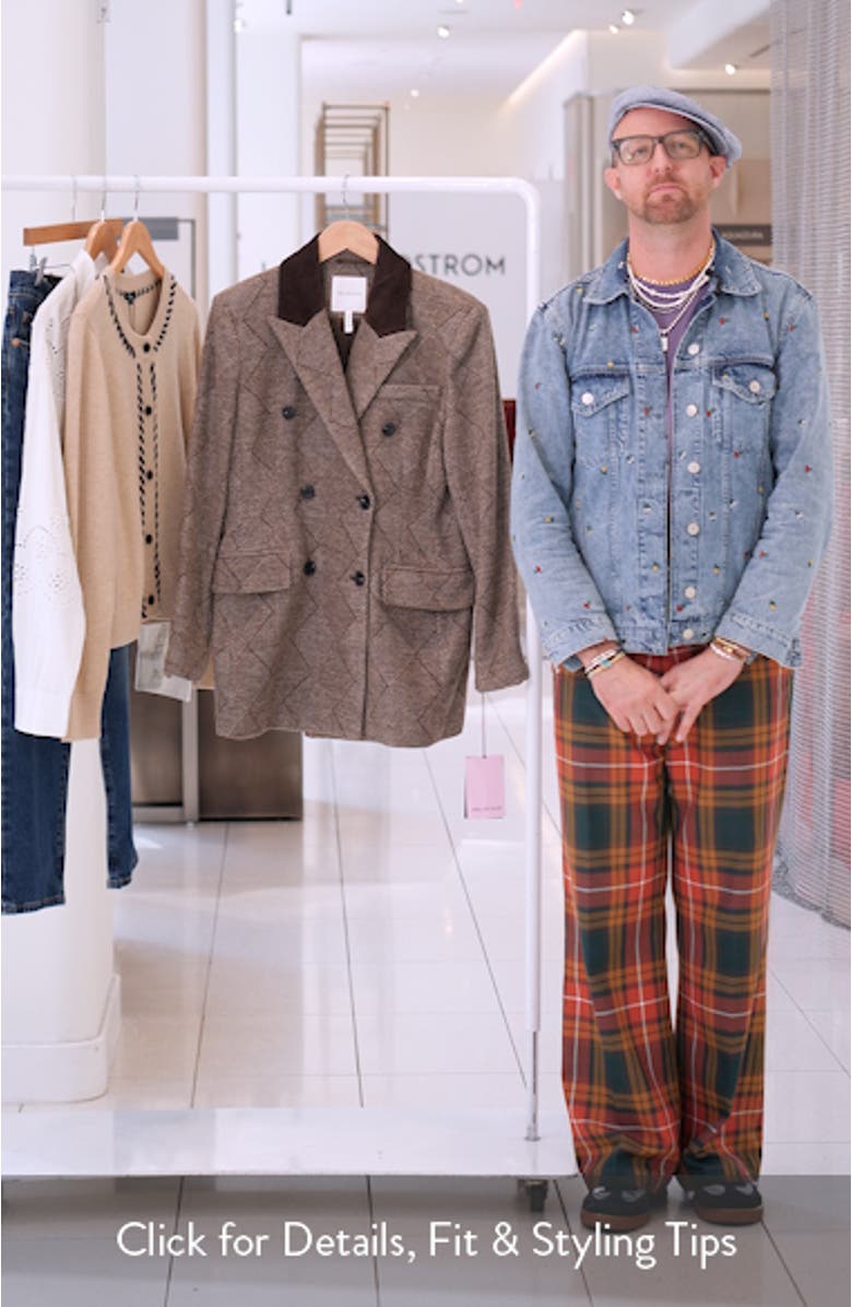 Basket Weave Doubled Breasted Hourglass Blazer, sales video thumbnail