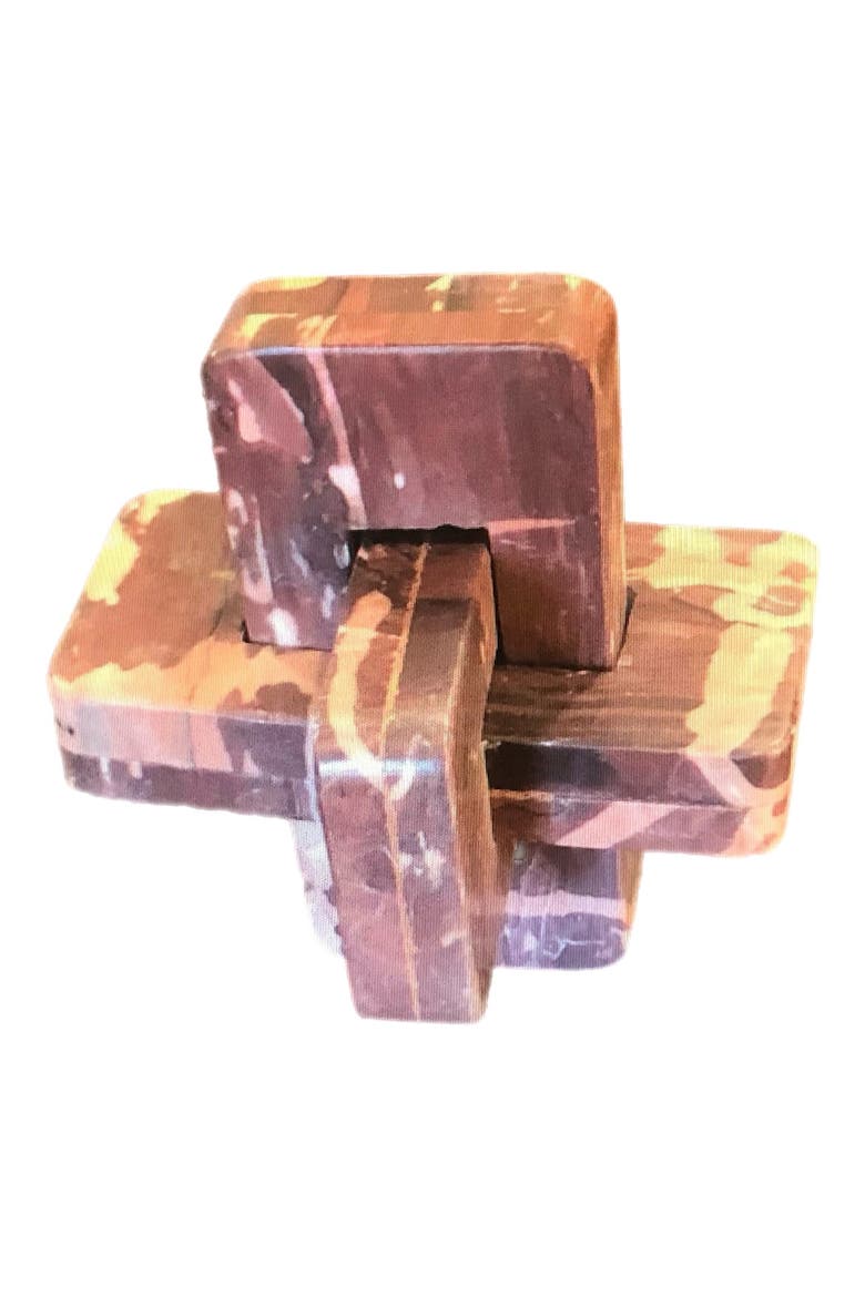 Marble Knot Sculpture, Main, color, BROWN