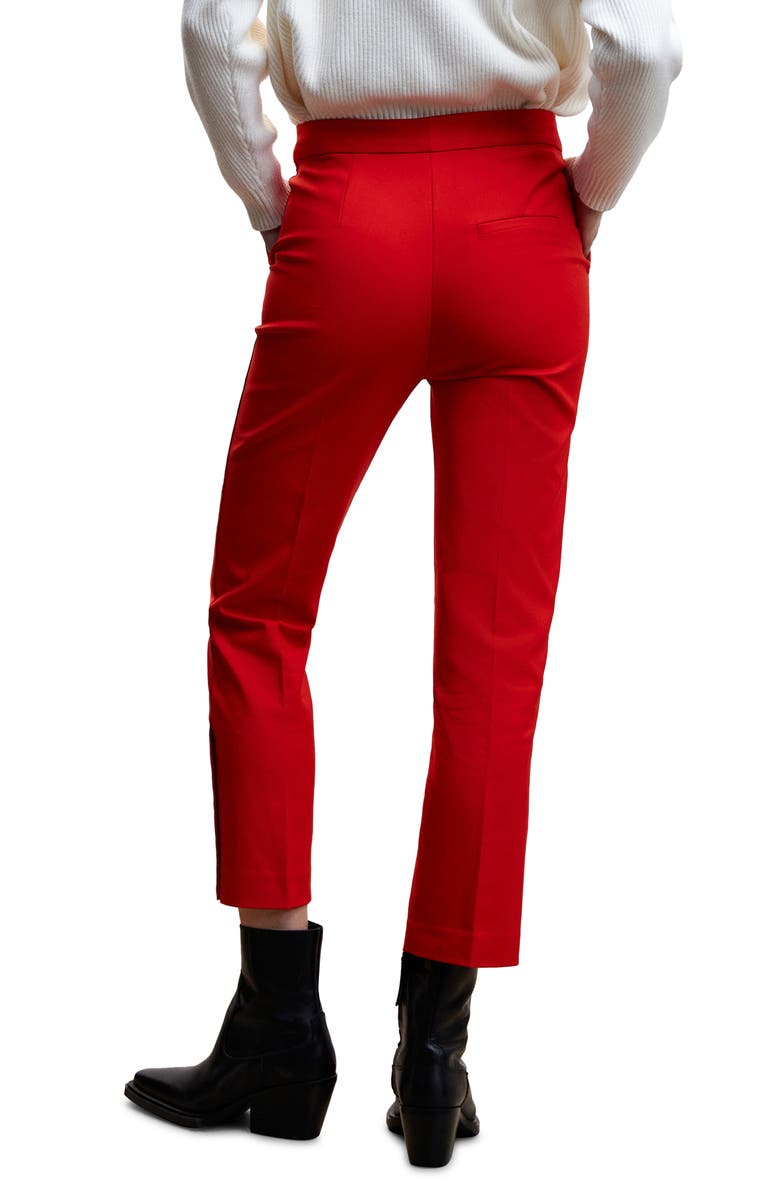 MANGO Button Hem Straight Leg Crop Pants, Alternate, color, 