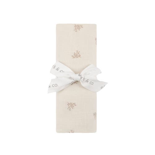 Ely's & Co. Velour Leaf Pattern Collection In White