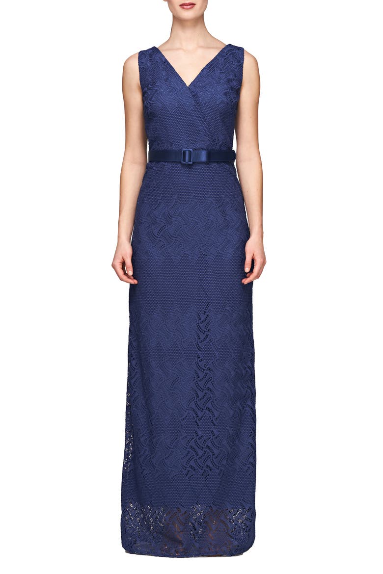 Hendrix Sleeveless Lace Column Gown, Main, color, MIDNIGHT