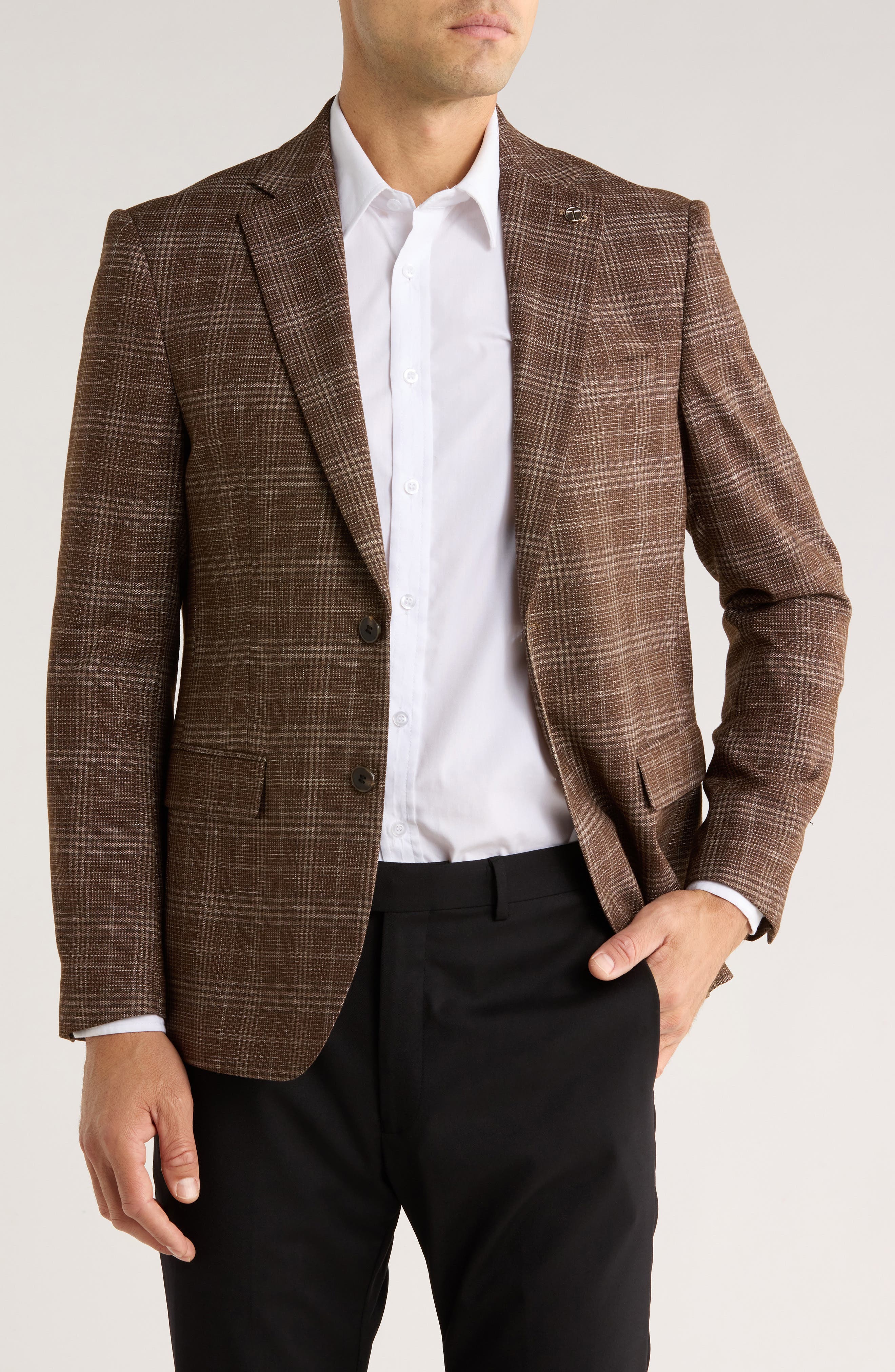 Plaid Two-Button Sport Coat - image 3