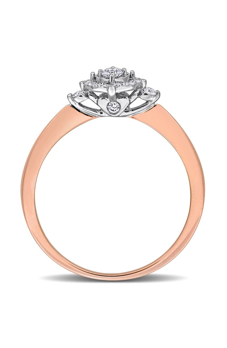 Julianna B. 1/8 ctw Lab-Grown Diamond Halo Ring 18k Two-Tone, Alternate, color, 