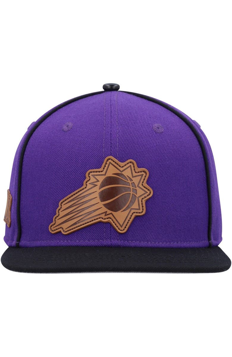 PRO STANDARD Men's Pro Standard  Purple/Black Phoenix Suns Heritage Leather Patch Snapback Hat, Alternate, color, 