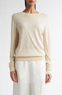 TOTEME Fine Silk & Cupro Crewneck Sweater