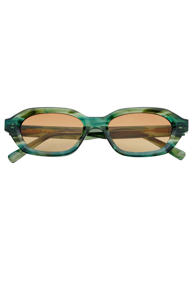 Tokyo Small Rectangular Sunglasses, Main, color, Emerald