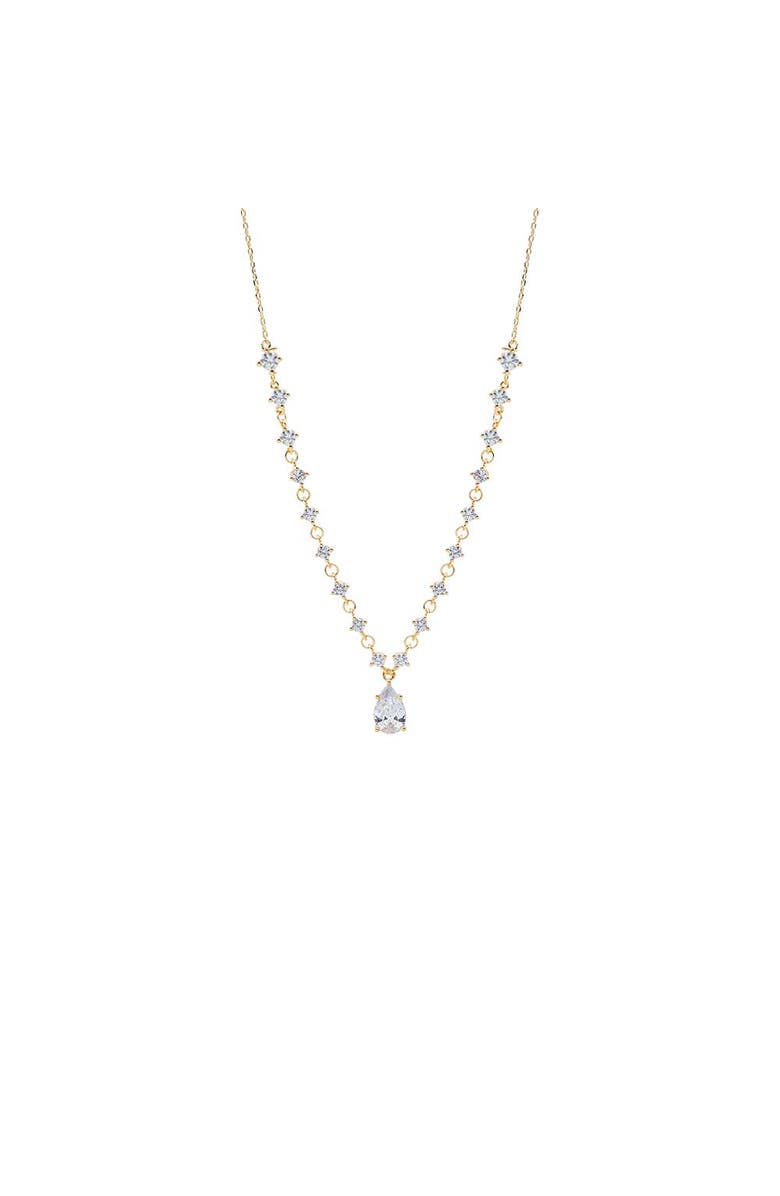 BY ADINA EDEN CZ Fancy Tennis W/ Pear Drop Necklace, Main, color, Gold