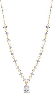 BY ADINA EDEN CZ Fancy Tennis W/ Pear Drop Necklace