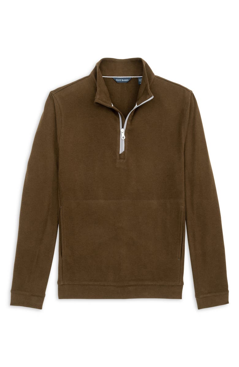 Scott Barber Mock Neck Stretch Fleece Half Zip Pullover, Alternate, color, Chocolate