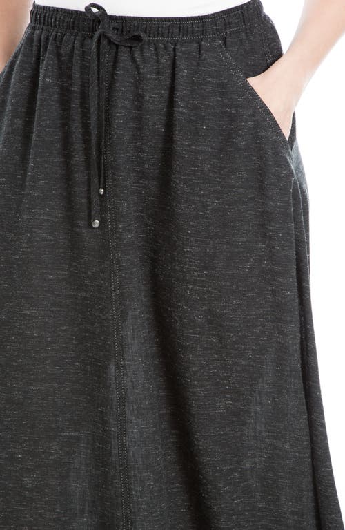 Max Studio Space Dye Tie Waist Maxi Skirt In Black