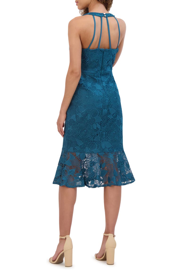 Floral Lace Midi Dress, Alternate, color, TEAL