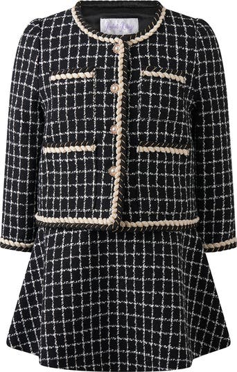 Check Tweed Jacket & Skirt Set