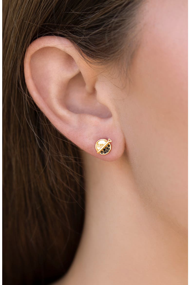 Premium Caviar Stud Earrings, Alternate, color, GOLD