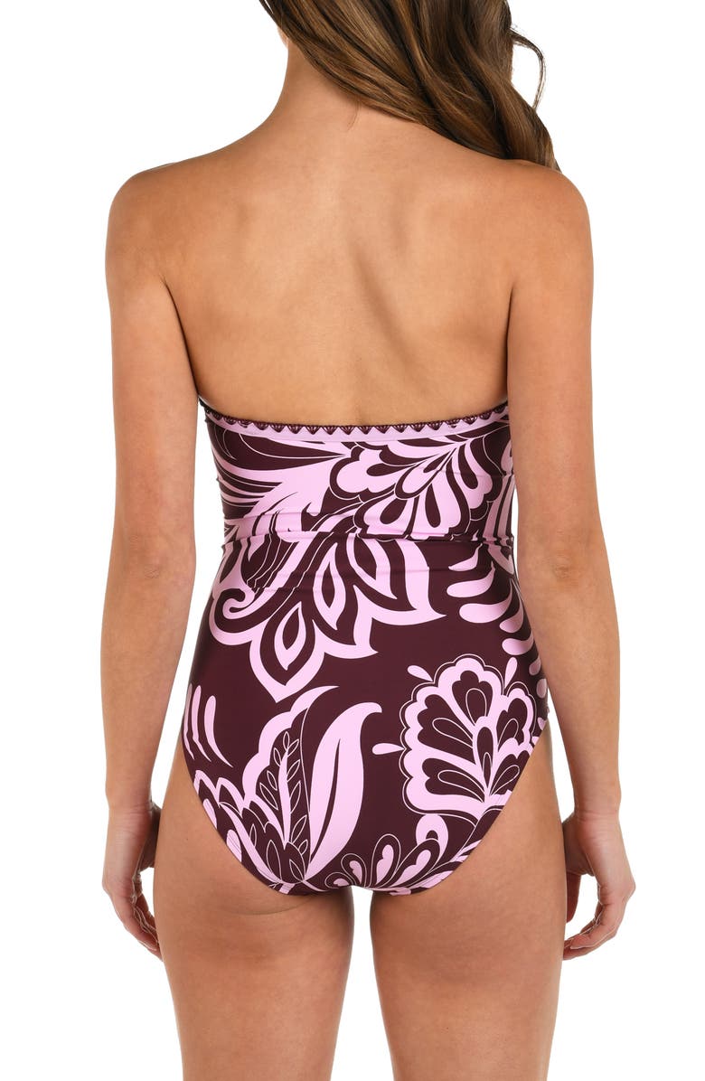 La Blanca Fiji Bandeau One-Piece Swimsuit, Alternate, color, Dark Cherry