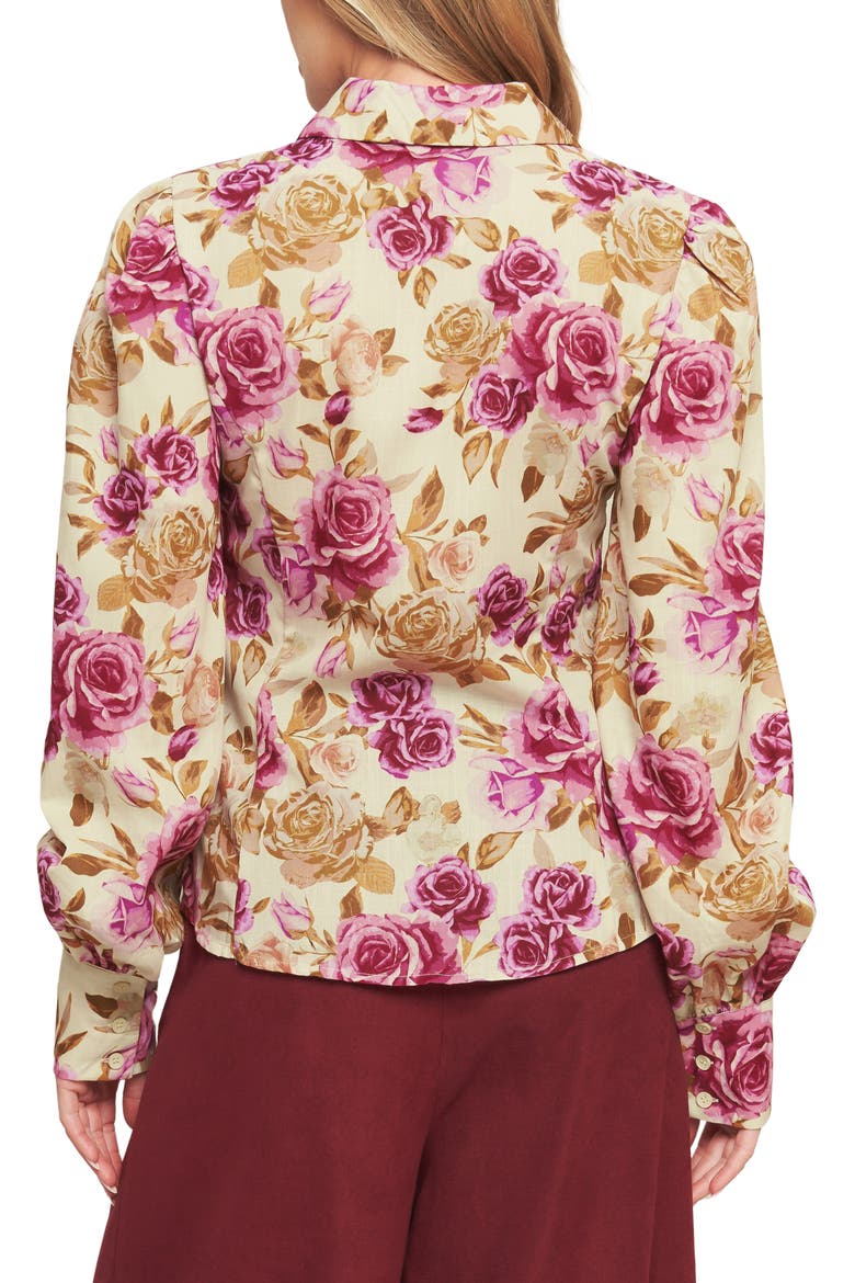 Button Front Long Sleeve Top, Alternate, color, IVORY