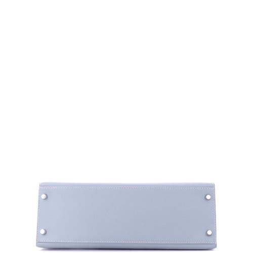 Pre-owned Hermes Hermes Kelly Handbag Blue Epsom With Palladium Hardware 32