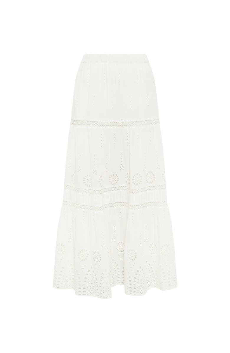 GERARD DAREL Jaly Embroidered Tiered Maxi Skirt, Alternate, color, Ecru