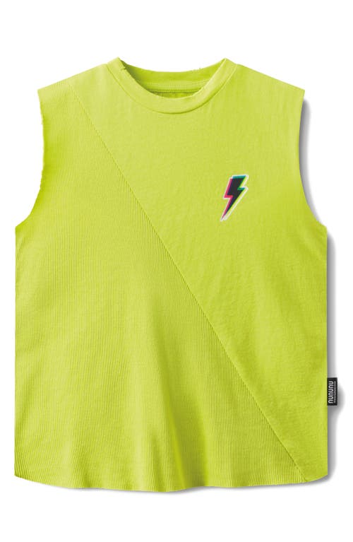 Nununu Kids' Dizzy Bolt Sleeveless Graphic Tank In Hot Lime