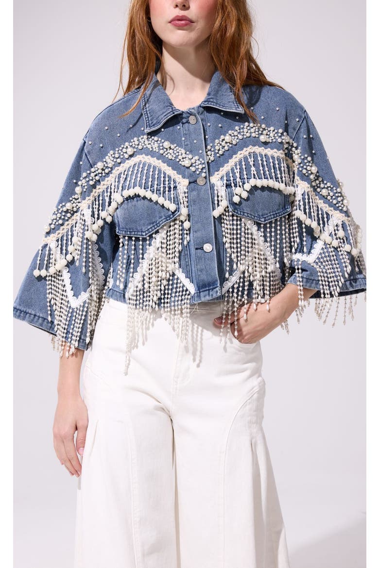 Adelynne Pearl Jacket, Alternate, color, DENIM