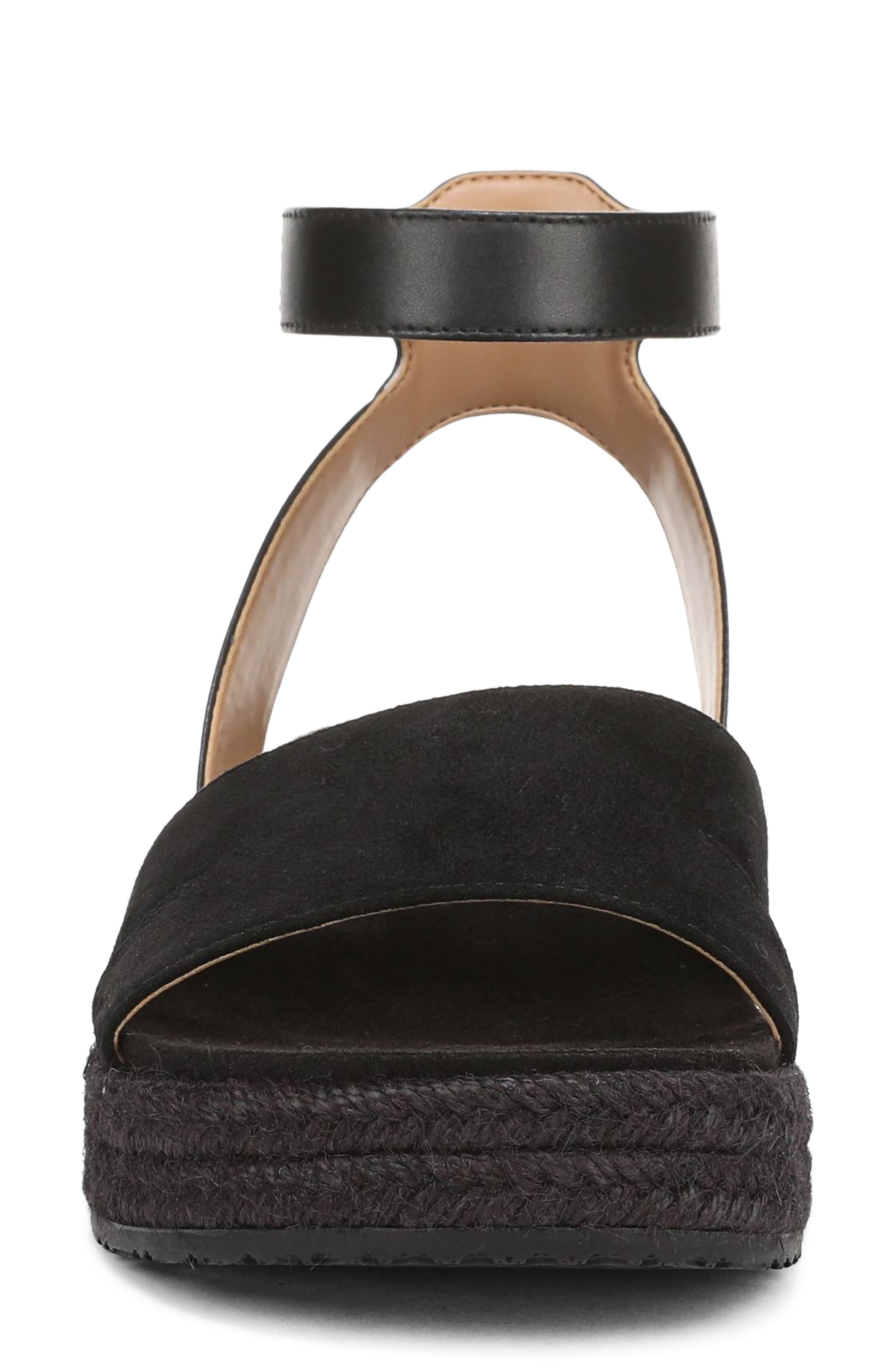 Vionic Yucca Platform Ankle Strap Sandal, Alternate, color, Black